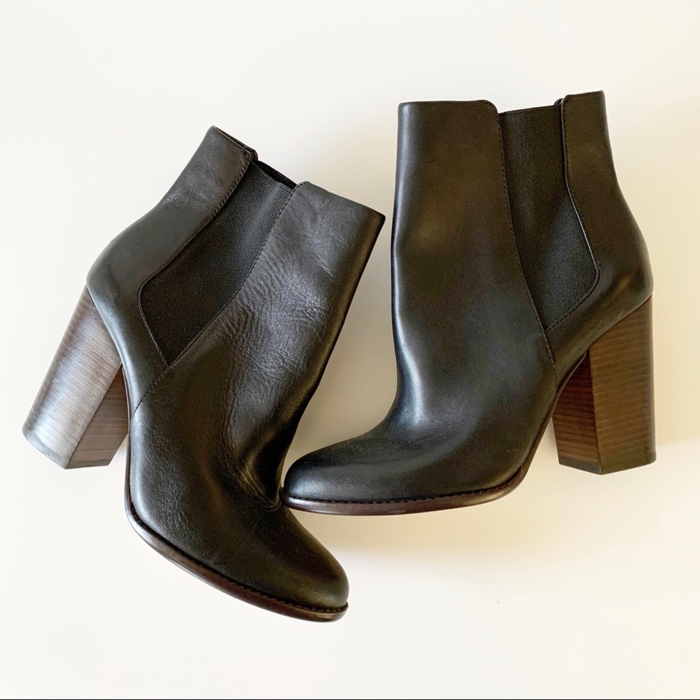 Banana Republic Block Heel Leather Ankle Boots